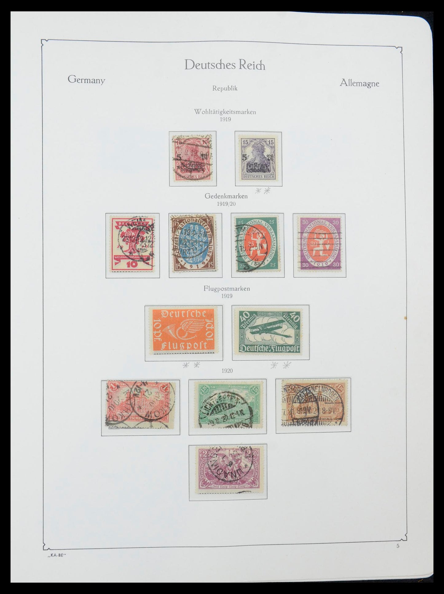 GERMANY Reich Deutschland 1872-2010 MNH MH Used in 6 KABE Stamp Collection