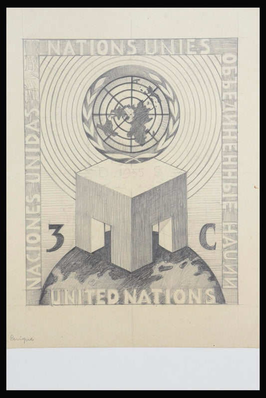 UNITED NATIONS UNO New York Designs Unique Hubert Levigne Stamp Collection
