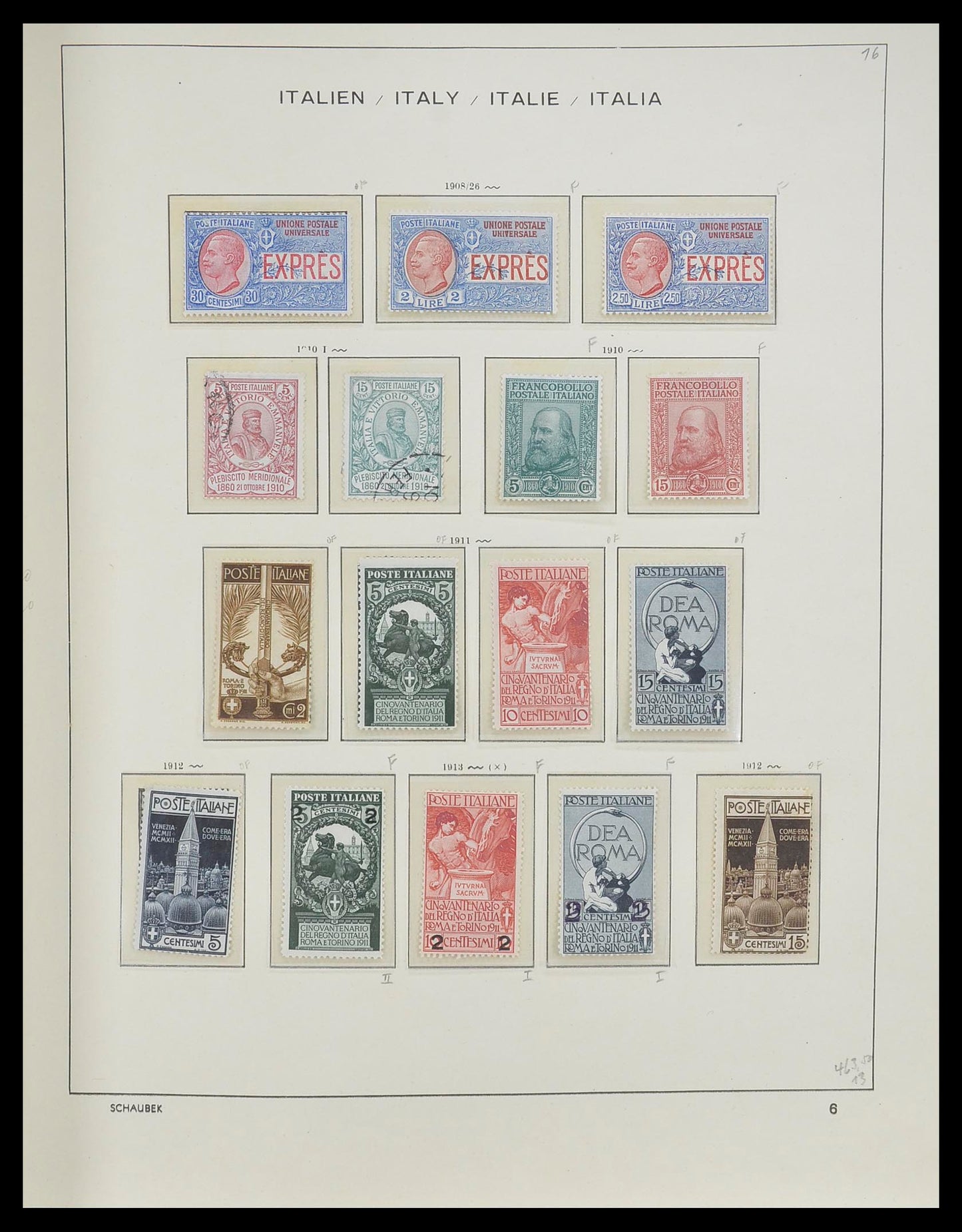 ITALY 1861-1996 MNH MH Used in 3 Schaubek Albums HIGH Catalogue Stamp Collection